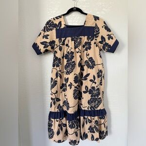 Lucky You… Hawaii Vintage Hawaiian Muumuu Dress Navy Blue Floral